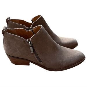 Lucky Brand Women's Faunia Booties Double Zip Tan Size 8.5M‎